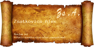 Zsatkovics Alex névjegykártya